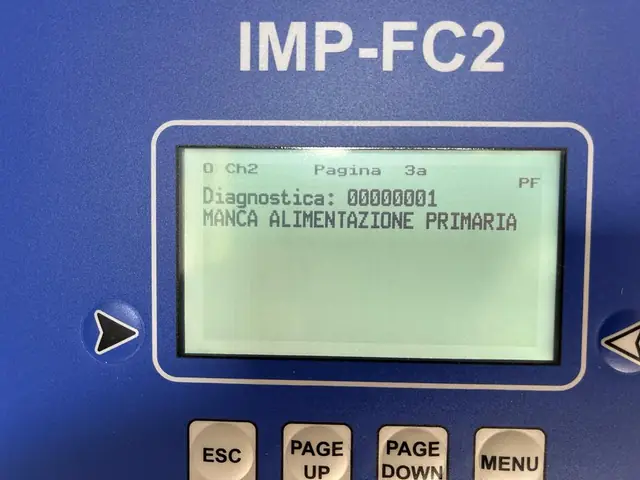Verifica del flow computer: schermata di diagnostica